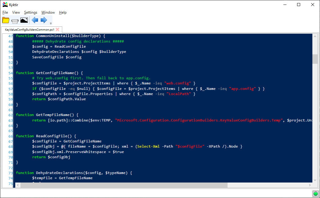 Kyktir with PowerShell file